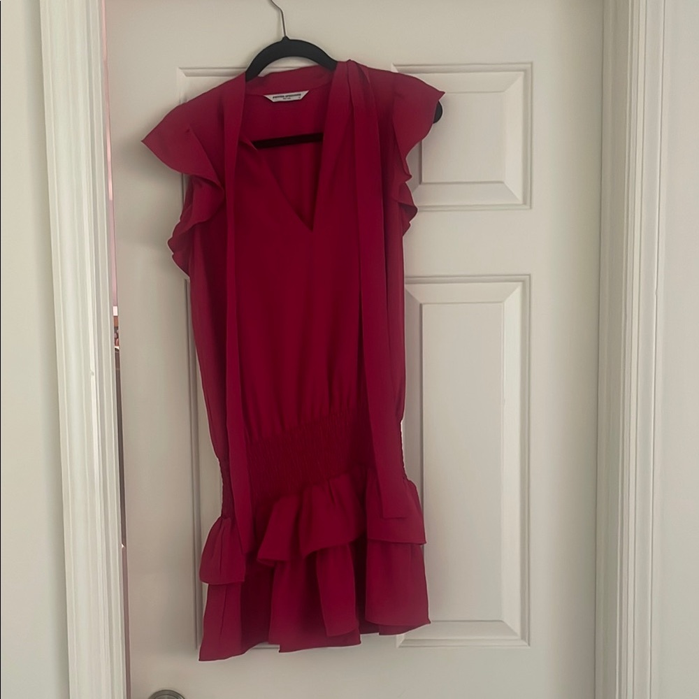Amanda Uprichard Red Ruffle Dress